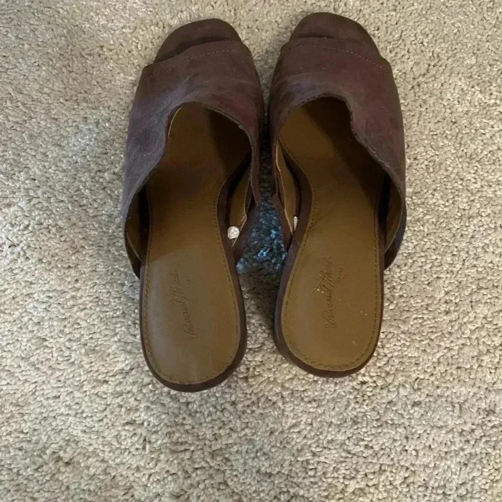 Brown Wedge Mules - Picture 3 of 5